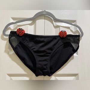 DKNY Black Mesh Bikini Bottoms M